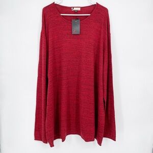 Dressmann Cotton Round Neck Sweater Heather Red Knit